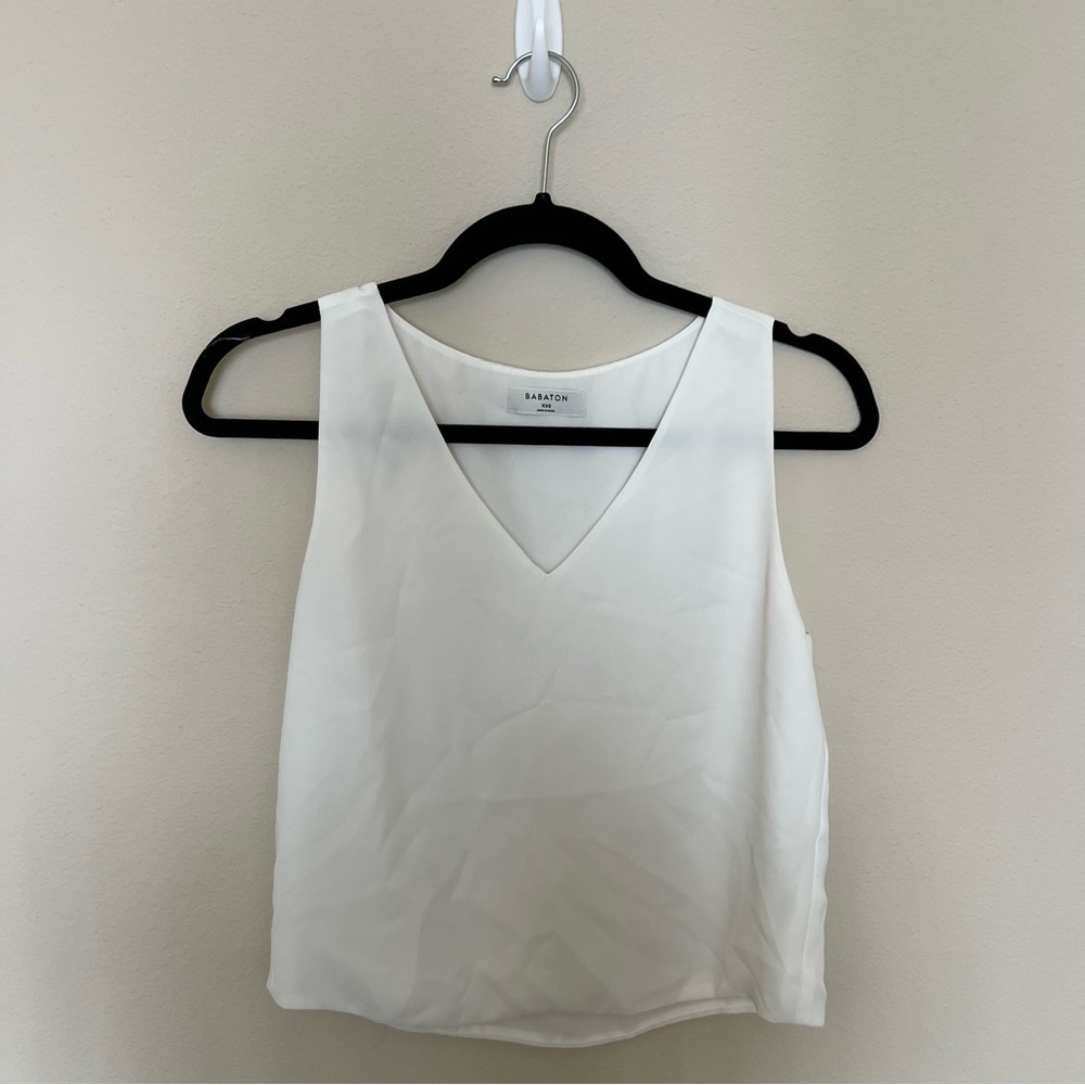 SOLD - Aritzia Babaton Murphy Blouse in White, Size XXS